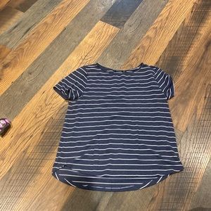 Dusty blue stripped shirt. Brand is from Stitch Fix Pink Clover SZ XL